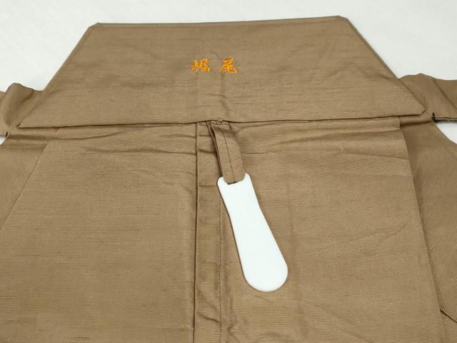 平和屋着物●男性 馬乗り袴 紬地 色無地 芝翫茶色 正絹 逸品 CABI2838yc