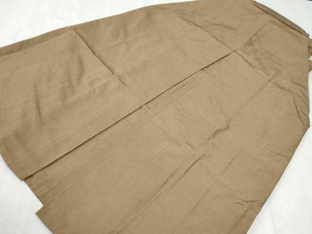 平和屋着物●男性 馬乗り袴 紬地 色無地 芝翫茶色 正絹 逸品 CABI2838yc