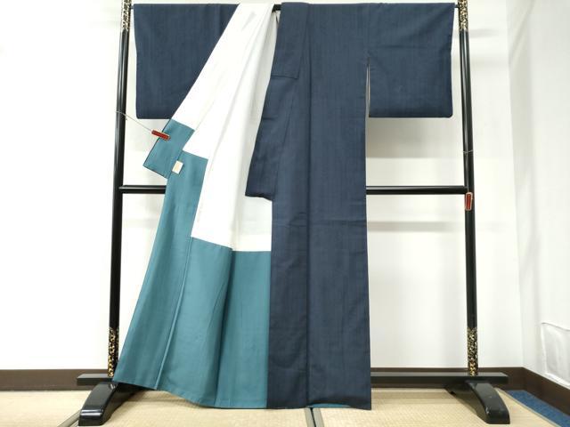 平和屋着物●本塩沢 110亀甲 エ霞吉祥文 正絹 逸品 CABI2845yc