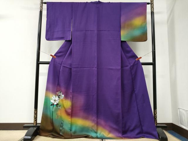 平和屋着物●染色作家 木下茂森 訪問着 陶器花文 暈し染め 金彩 ロング丈 正絹 逸品 CABI2847yc