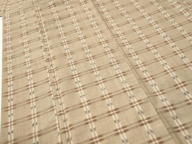 平和屋着物●上質な紬 格子 正絹 逸品 CABI2848yc