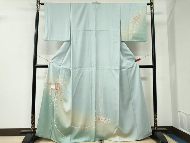 平和屋着物●訪問着 枝花文 暈し染め 金彩 正絹 逸品 CABI2856yc