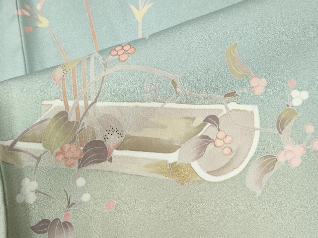 平和屋着物●訪問着 枝花文 暈し染め 金彩 正絹 逸品 CABI2856yc