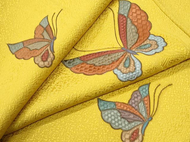 平和屋着物●上質な小紋 舞蝶文 ロング丈 正絹 逸品 CABI2858yc