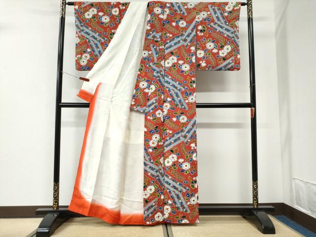 平和屋着物●上質な小紋 辻が花 鬼しぼ縮緬 正絹 逸品 CABI2859yc