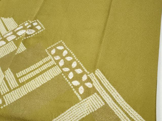 平和屋着物●訪問着 絞り 刺繍 更紗枝花文 正絹 逸品 CABI2860yc