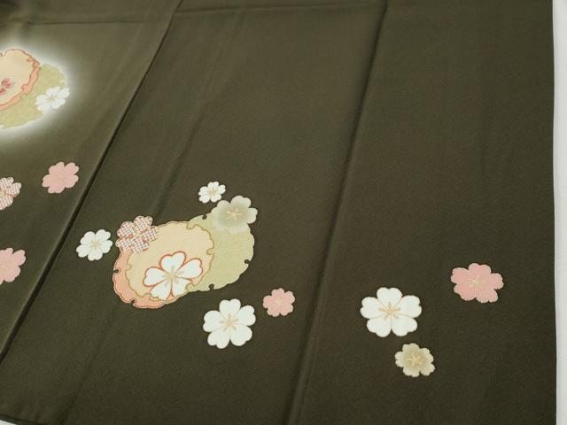 平和屋着物●豪華振袖・長襦袢セット 駒刺繍 雪輪舞葉文 暈し染め 金彩 正絹 逸品 未使用 CABI2861yc