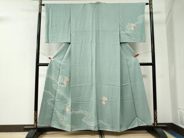 平和屋着物●中国三大刺繍 スワトウ刺繍 訪問着 絞り 道長花蝶文 金糸 正絹 逸品 CABI2868yc