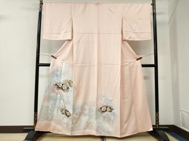 平和屋着物●訪問着 地紙草花文 暈し染め 金彩 正絹 逸品 CABI2869yc