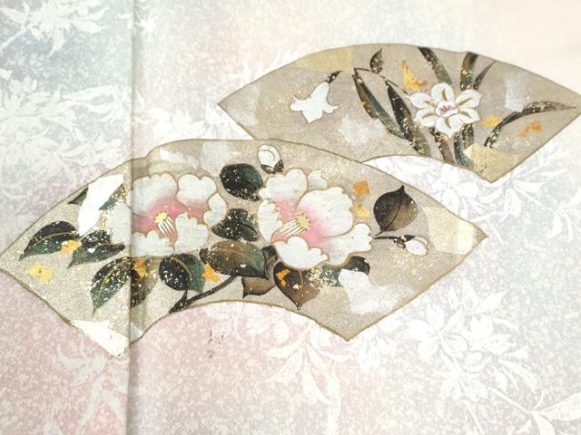 平和屋着物●訪問着 地紙草花文 暈し染め 金彩 正絹 逸品 CABI2869yc