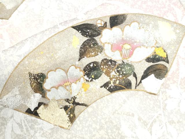 平和屋着物●訪問着 地紙草花文 暈し染め 金彩 正絹 逸品 CABI2869yc