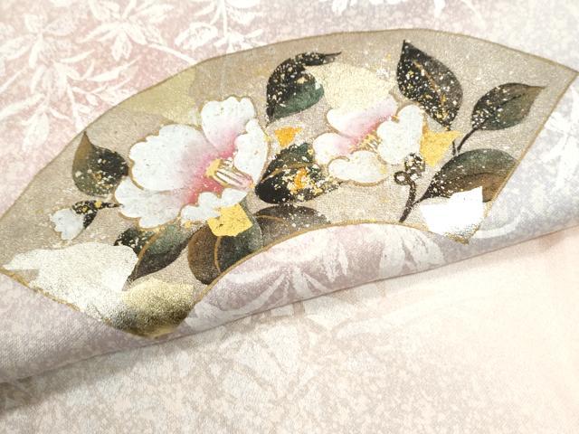 平和屋着物●訪問着 地紙草花文 暈し染め 金彩 正絹 逸品 CABI2869yc
