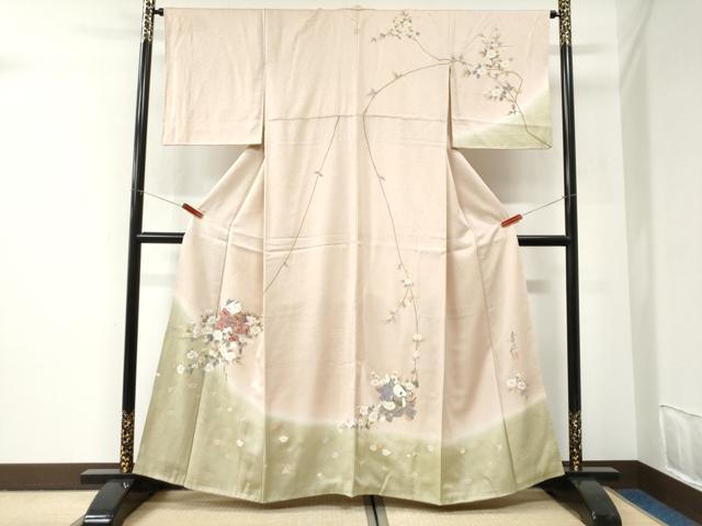 平和屋着物●友禅作家の巨匠 浅井青仁 訪問着 童子花文 暈し染め 正絹 逸品 CABI2870yc