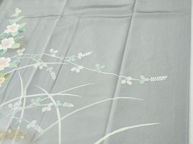 平和屋着物●訪問着 枝花文 暈し染め 金彩 鈴乃屋扱い 正絹 逸品 未使用 CABI2872yc