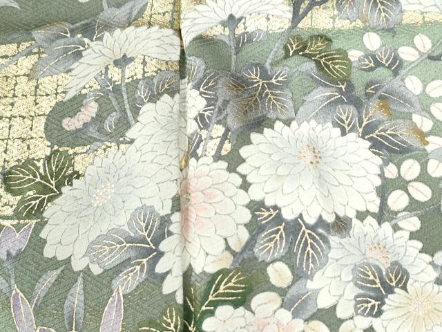 平和屋着物●訪問着 エ霞菊花文 暈し染め 金彩 正絹 逸品 CABI2876yc
