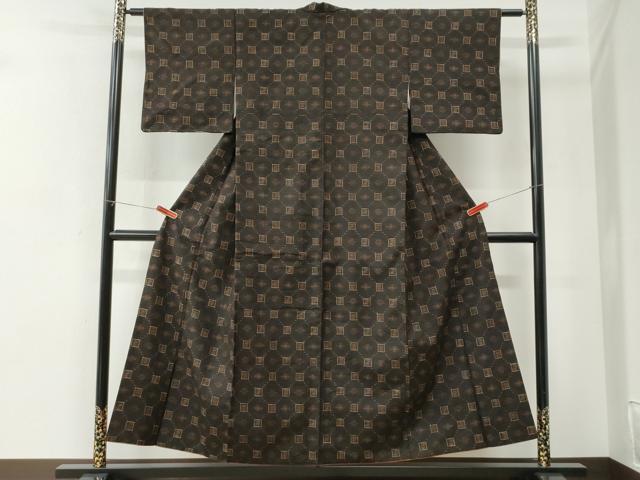 平和屋着物●国指定重要無形文化財 本場久米島紬 手織 正絹 逸品 CABI2877yc