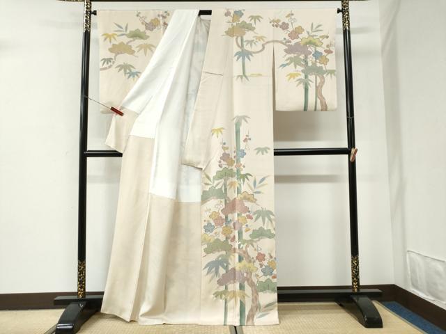 平和屋着物●訪問着 友禅 作家物 松竹梅 正絹 逸品 CABI2881yc