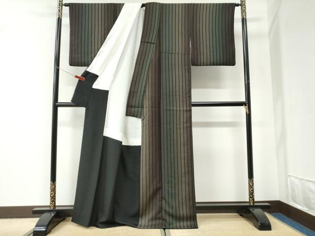平和屋着物●上質な小紋 螺鈿 竹並び文 暈し染め 正絹 逸品 CABI2892yc