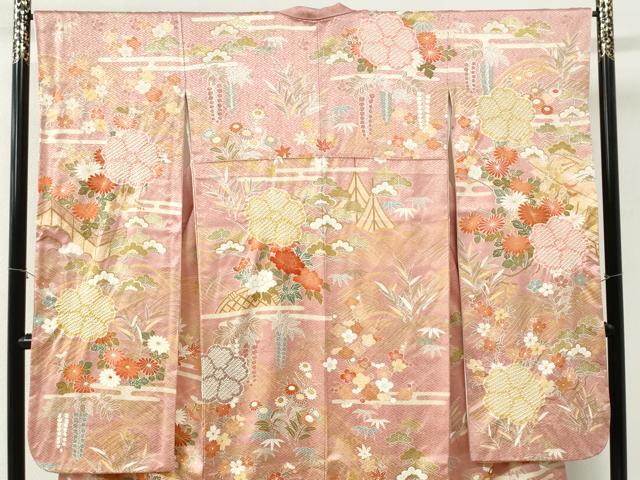 平和屋着物●豪華振袖 駒刺繍 絞り エ霞竜田川渡り橋舞花文 金彩 正絹 逸品 CABI2895yc