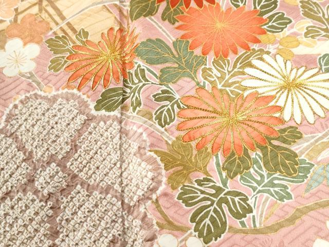 平和屋着物●豪華振袖 駒刺繍 絞り エ霞竜田川渡り橋舞花文 金彩 正絹 逸品 CABI2895yc