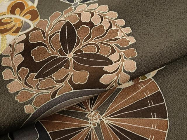 平和屋着物●訪問着 雪輪花文 金彩 正絹 逸品 CABI2896yc