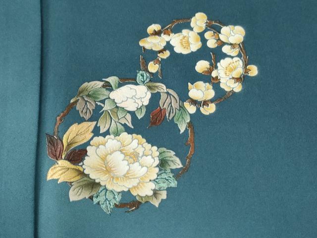 平和屋着物●訪問着 草花丸文 暈し染め 金彩 ロング丈 正絹 逸品 未使用 CABI2898yc