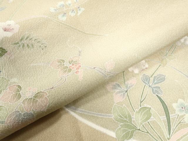 平和屋着物●訪問着 友禅 作家物 草花文 暈し染め 正絹 逸品 CABI2900yc