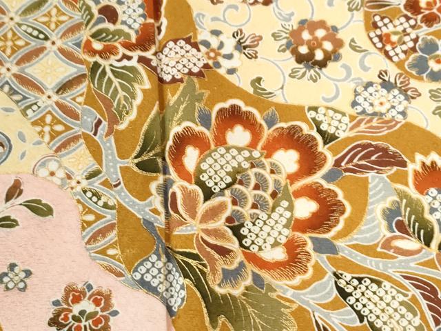平和屋着物●訪問着 道長更紗花唐草文 暈し染め 金彩 正絹 逸品 CABI2901yc