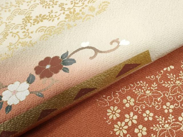 平和屋着物●訪問着 刺繍 花唐草文 暈し染め 金彩 正絹 逸品 CABI2902yc