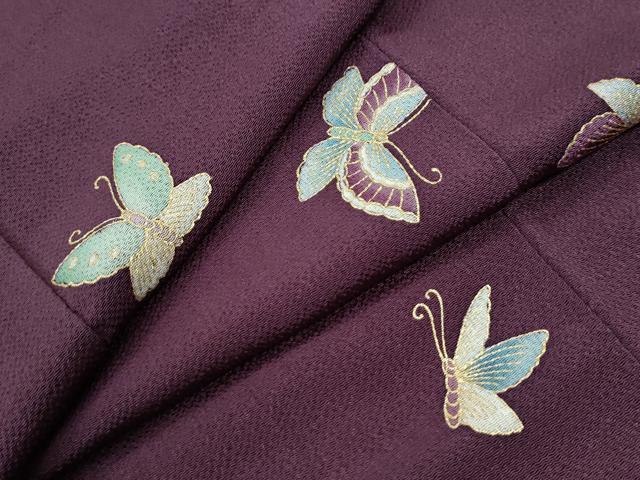 平和屋着物●上質な小紋 舞蝶文 金彩 鬼しぼ縮緬 正絹 逸品 CABI2909yc