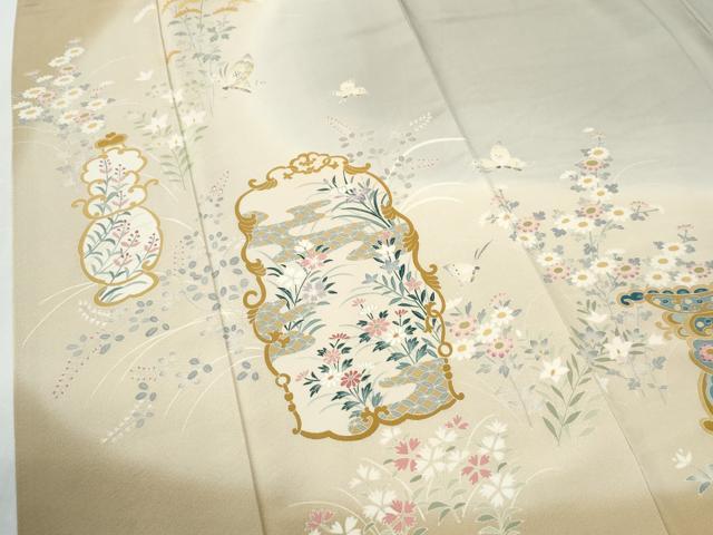 平和屋着物●本加賀友禅作家 能川光陽 訪問着 花蝶文 暈し染め 正絹 逸品 未使用 CABI2910yc