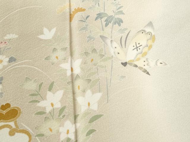 平和屋着物●本加賀友禅作家 能川光陽 訪問着 花蝶文 暈し染め 正絹 逸品 未使用 CABI2910yc