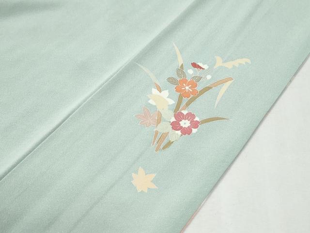 平和屋着物●訪問着 駒刺繍 流水草花文 暈し染め 金彩 正絹 逸品 CABI2912yc