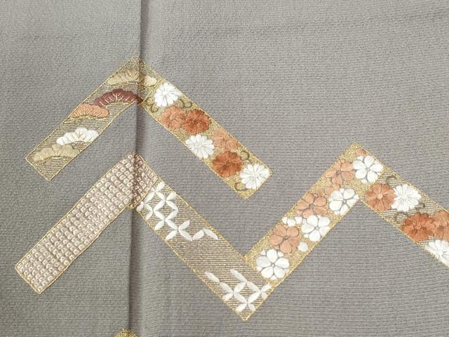 平和屋着物●訪問着 総刺繍 吉祥松竹梅花文 金糸 正絹 逸品 CABI2922yc