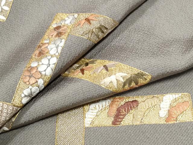 平和屋着物●訪問着 総刺繍 吉祥松竹梅花文 金糸 正絹 逸品 CABI2922yc