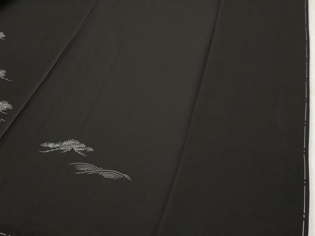 平和屋着物●訪問着 駒刺繍 源氏香 文箱浜松短冊吉祥文 黒地 金彩 ロング丈 正絹 逸品 未使用 CABI2929yc