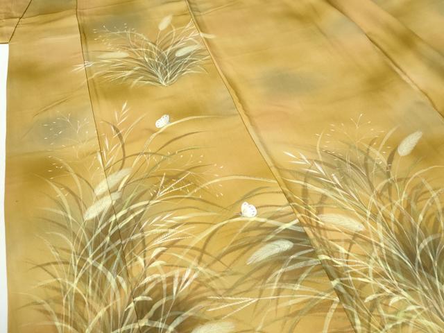 平和屋着物●巨匠 前田華清 手描き 訪問着 花蝶文 暈し染め 正絹 逸品 CABI2933yc