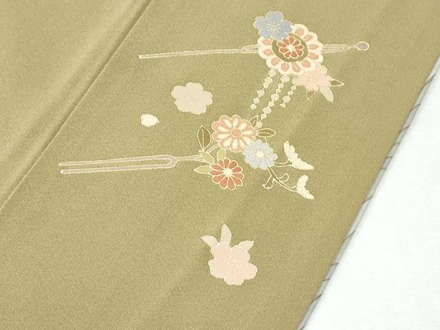 平和屋着物●訪問着 駒刺繍 草花文 暈し染め 金彩 正絹 逸品 CABI2936yc