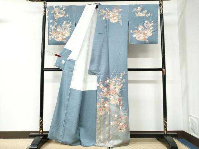 平和屋着物●訪問着 花籠文 暈し染め 金彩 正絹 逸品 未使用 CABI2938yc