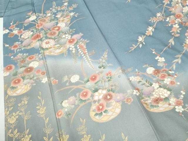 平和屋着物●訪問着 花籠文 暈し染め 金彩 正絹 逸品 未使用 CABI2938yc