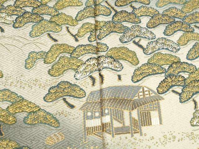 平和屋着物●訪問着 浜松風景文 暈し染め 金彩 正絹 逸品 未使用 CABI2943yc