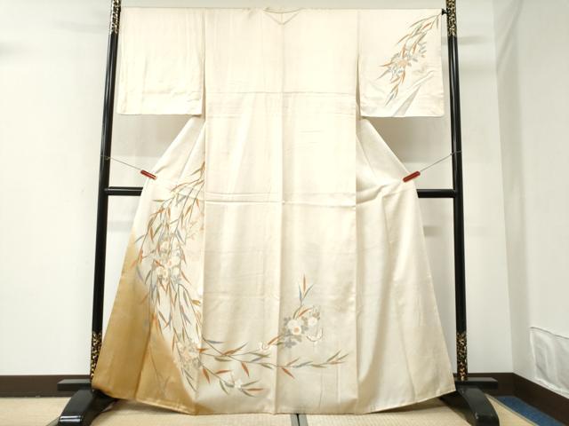 平和屋着物●訪問着 花蝶文 暈し染め 金彩 正絹 逸品 CABI2947yc