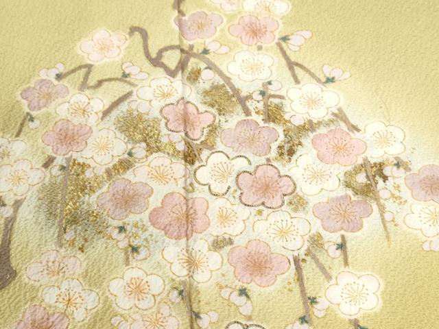 平和屋着物●訪問着 駒刺繍 枝梅草花文 暈し染め 金彩 やまと誂製 正絹 逸品 CABI2948yc