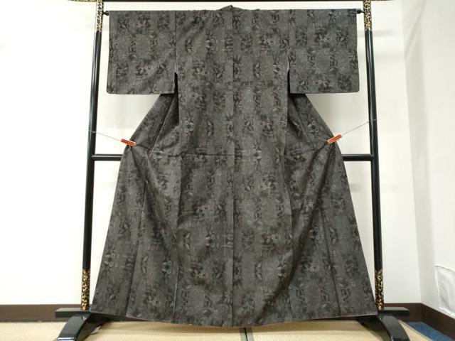 平和屋着物●本場大島紬 9マルキ 総絣 草花文 正絹 逸品 CABI2950yc