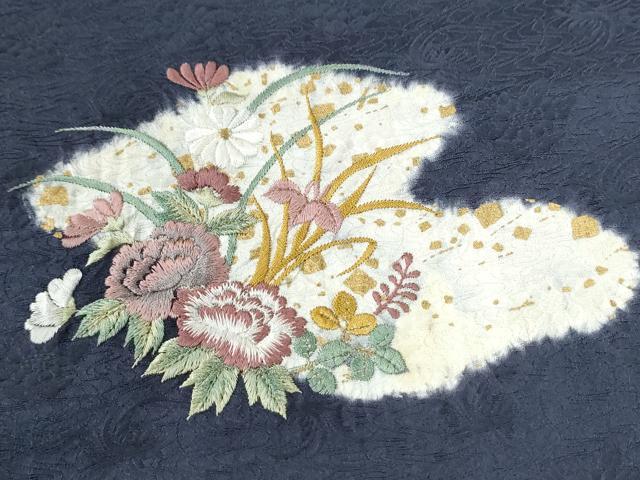 平和屋着物●訪問着 絞り 刺繍 霞牡丹花文 金彩 正絹 逸品 CABI2951yc