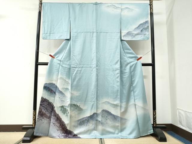 平和屋着物●訪問着 遠山樹林文 暈し染め 金彩 正絹 逸品 CABI2953yc