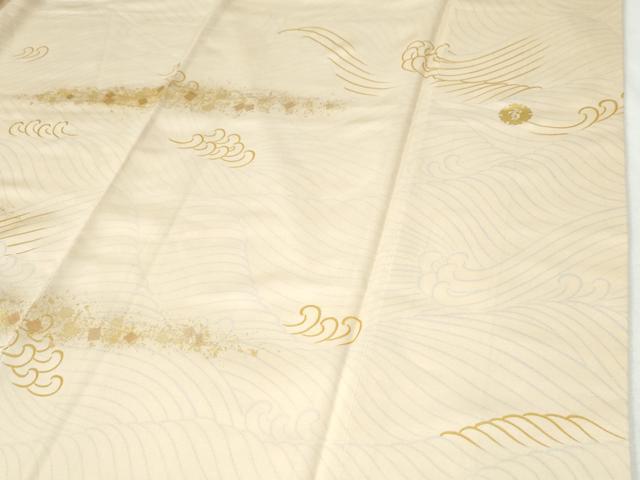 平和屋着物●ジャパンオートクチュール 渡辺雪三郎 訪問着 駒刺繍 立波箔散らし 金彩 ロング丈 正絹 逸品 CABI2957yc