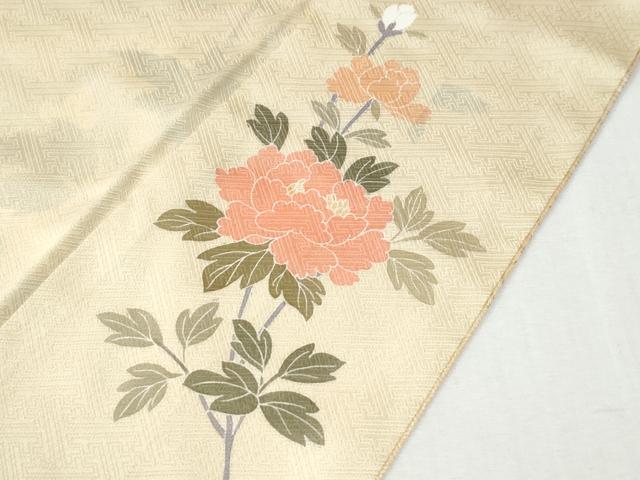 平和屋着物●訪問着 駒刺繍 牡丹花文 金彩 正絹 逸品 CABI2961yc
