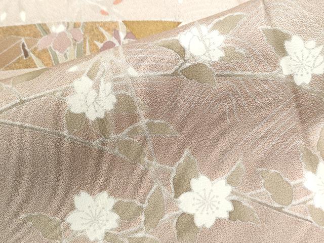 平和屋着物●訪問着 刺繍 鬘帯枝花文 暈し染め 金彩 そごう扱い 正絹 逸品 CABI2965yc
