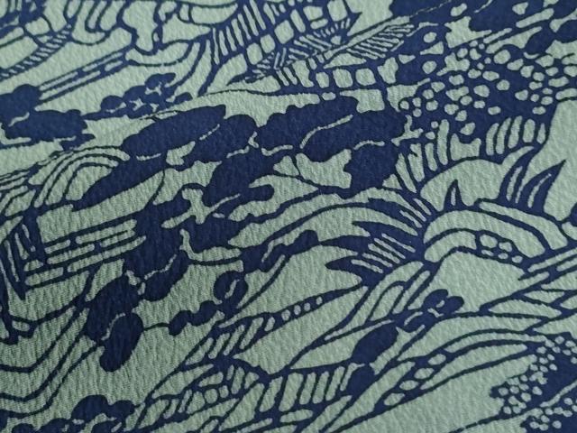 平和屋着物●上質な小紋 藍 風景文 正絹 逸品 CABI2966yc